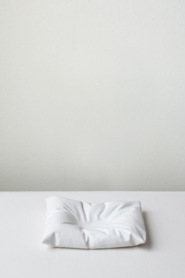 B128 - Coussin en céramique blanc mat