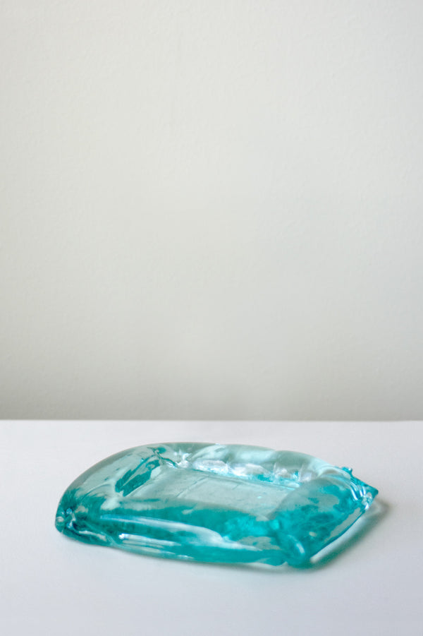 B129 - Cendrier coussin moyen en verre recyclé transparent