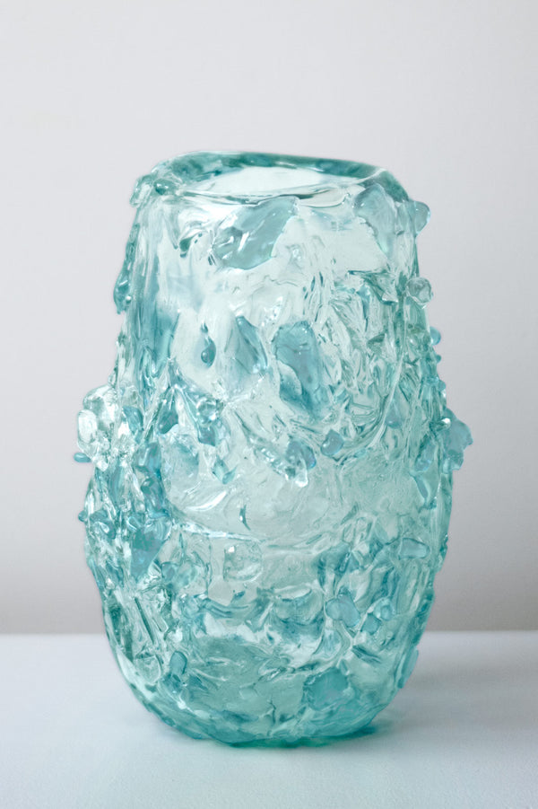 La Lumière Se Répand Lentement - Grand Vase en Verre Recyclé Transparent