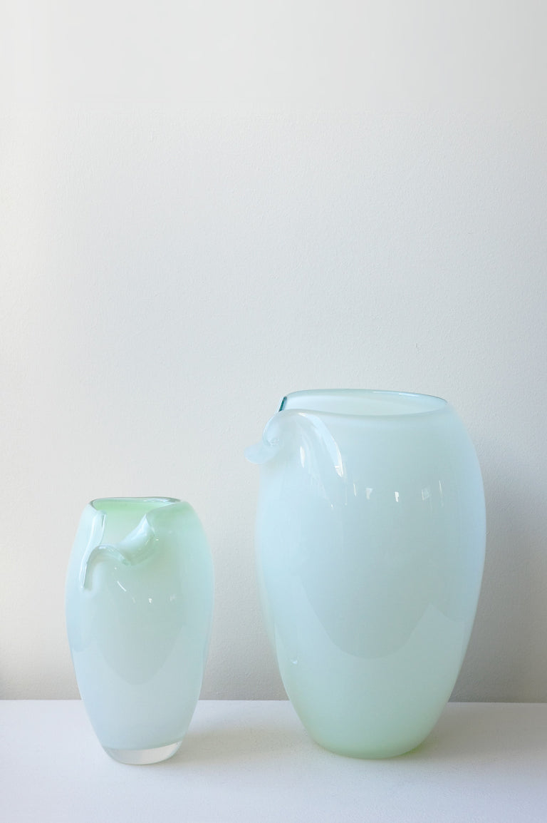 B143 - Recycled Glass Medium Vase in Mint Green