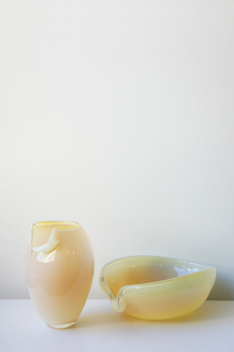 B136 - Recycled Glass Bowl in Sunset Yellow