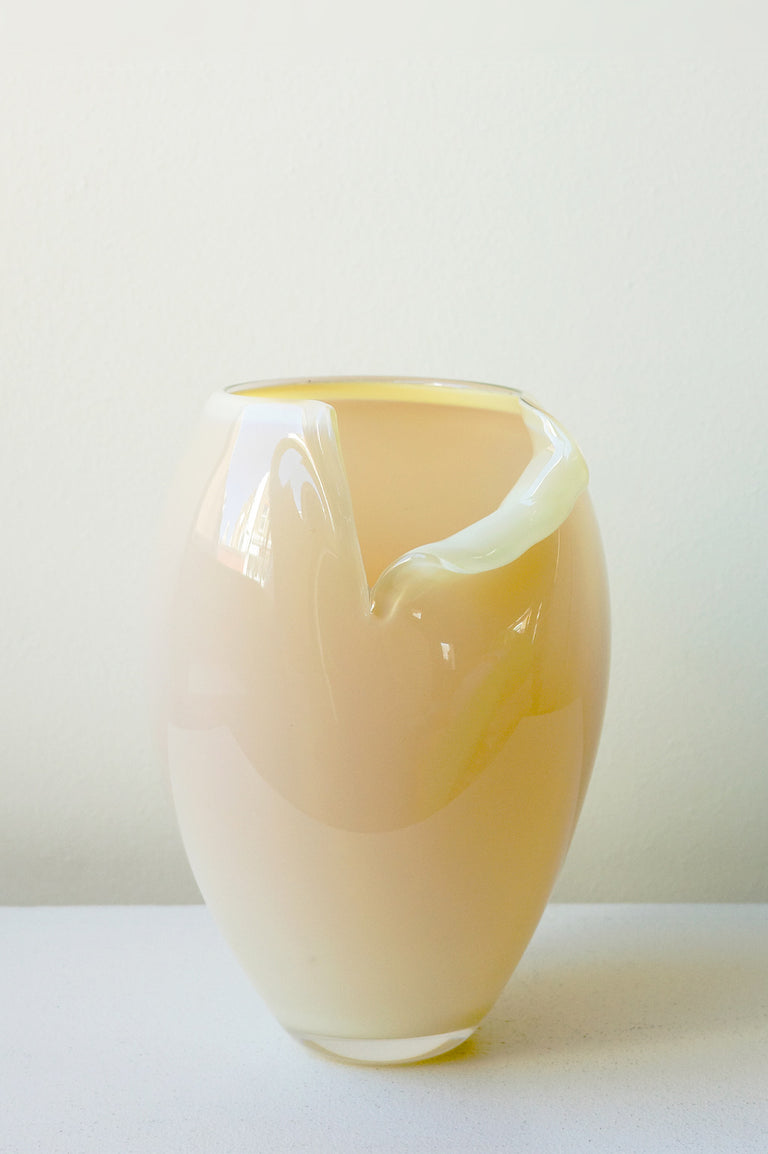 B143 - Recycled Glass Medium Vase in Sunset Yellow