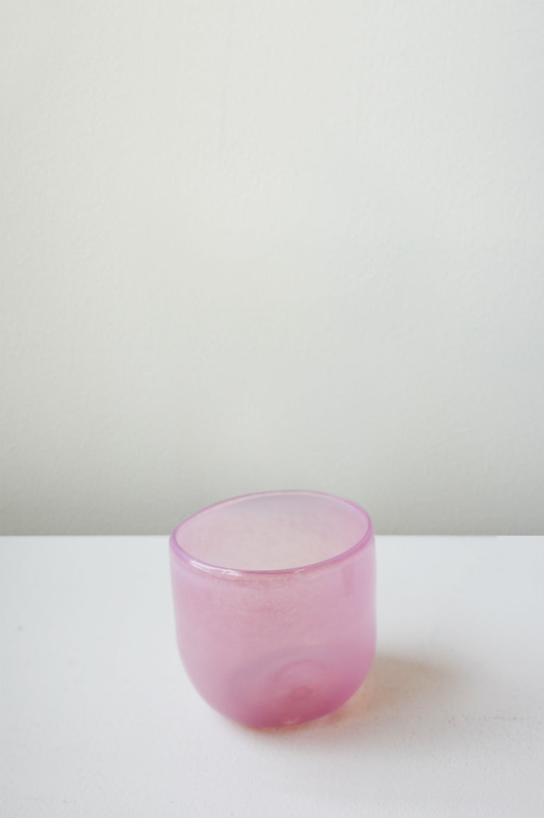 Thaw - Set of 2 Recycled Glass Dimple Cup in Pink