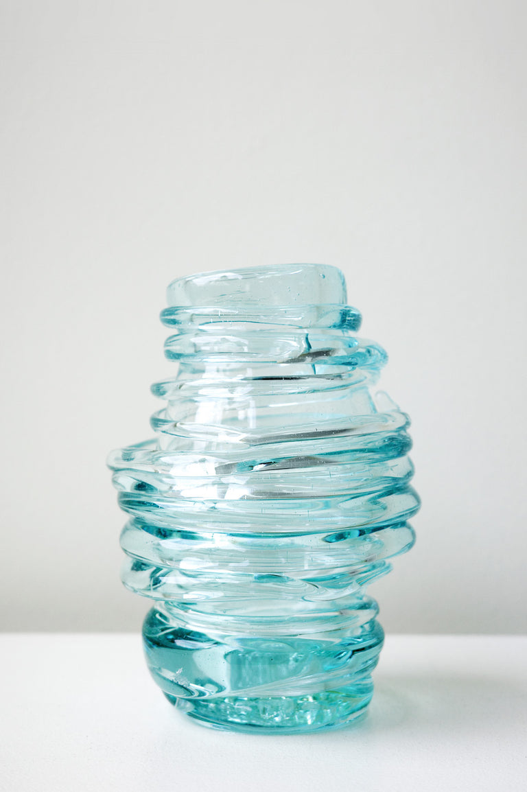 Silo - Vase moyen en verre recyclé transparent