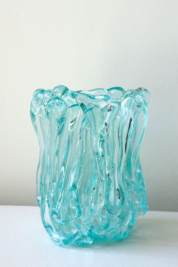 B157 - Vase moyen en verre recyclé transparent