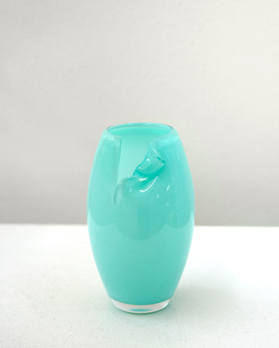 B159 - Mini vase en verre recyclé vert menthe