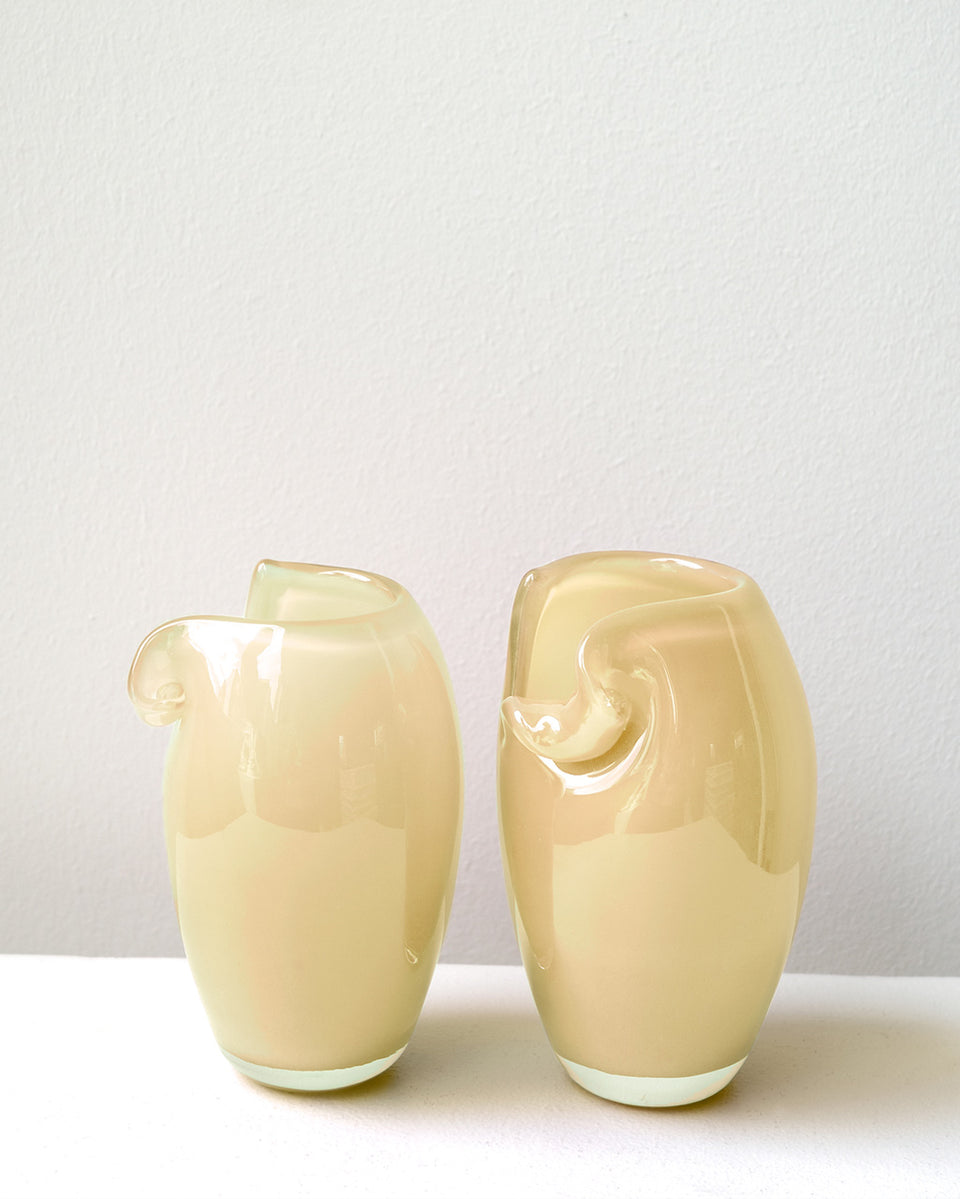 B159 - Mini vase en verre recyclé jaune coucher de soleil