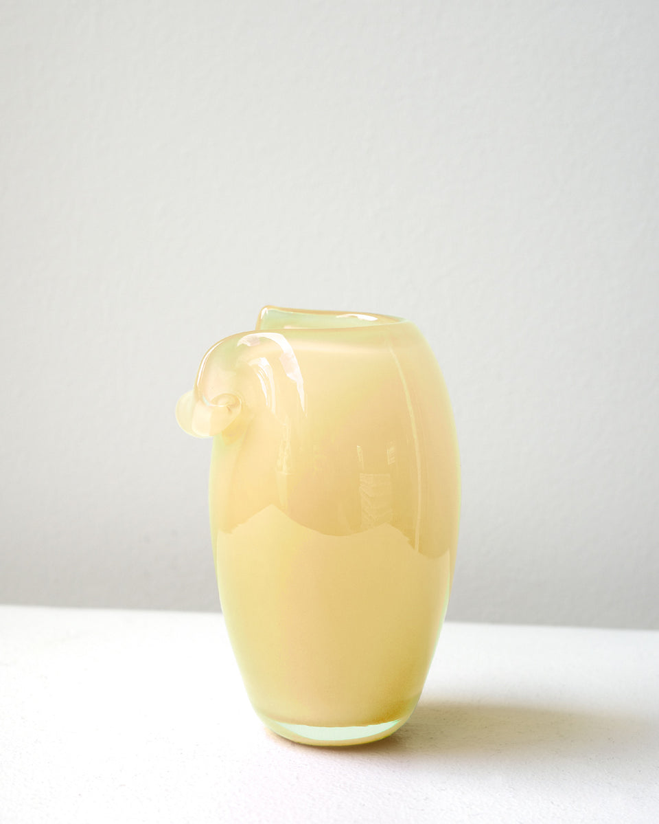 B159 - Mini vase en verre recyclé jaune coucher de soleil