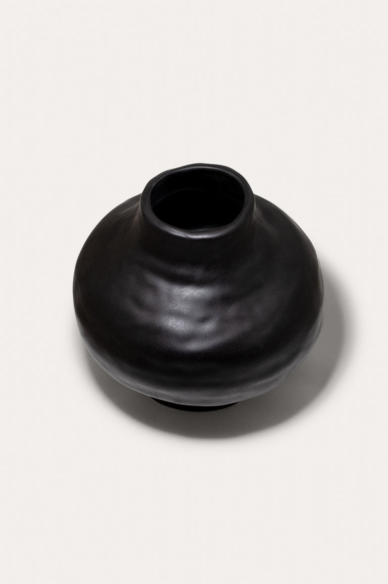 The Alphabet of a Forgotten Tongue - Medium Vessel in Matte Black