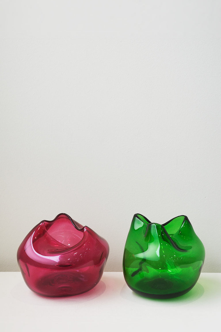 The Bubble to End all Bubbles - Recycled Glass Vase in Red