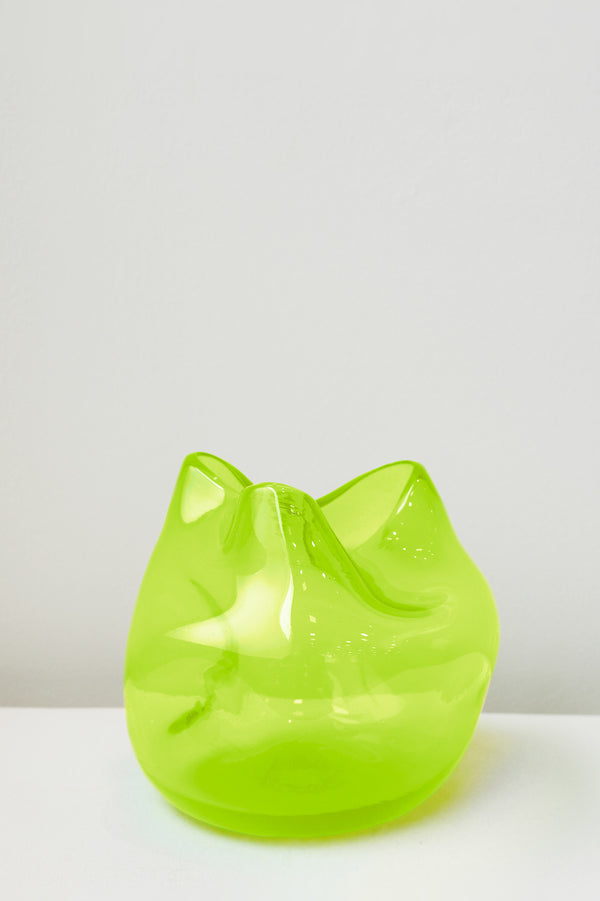 La bulle de toutes les bulles - Vase en verre recyclé vert acide