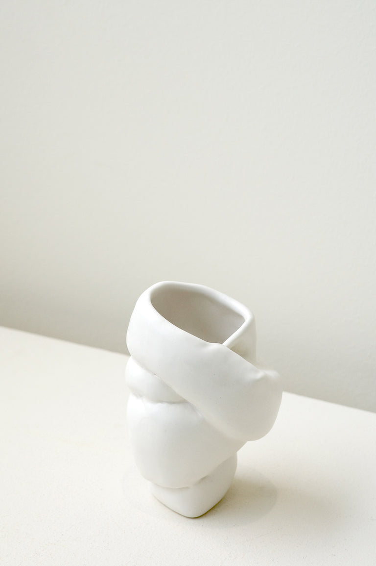 Well Wrapped - Small Vase in Matte White