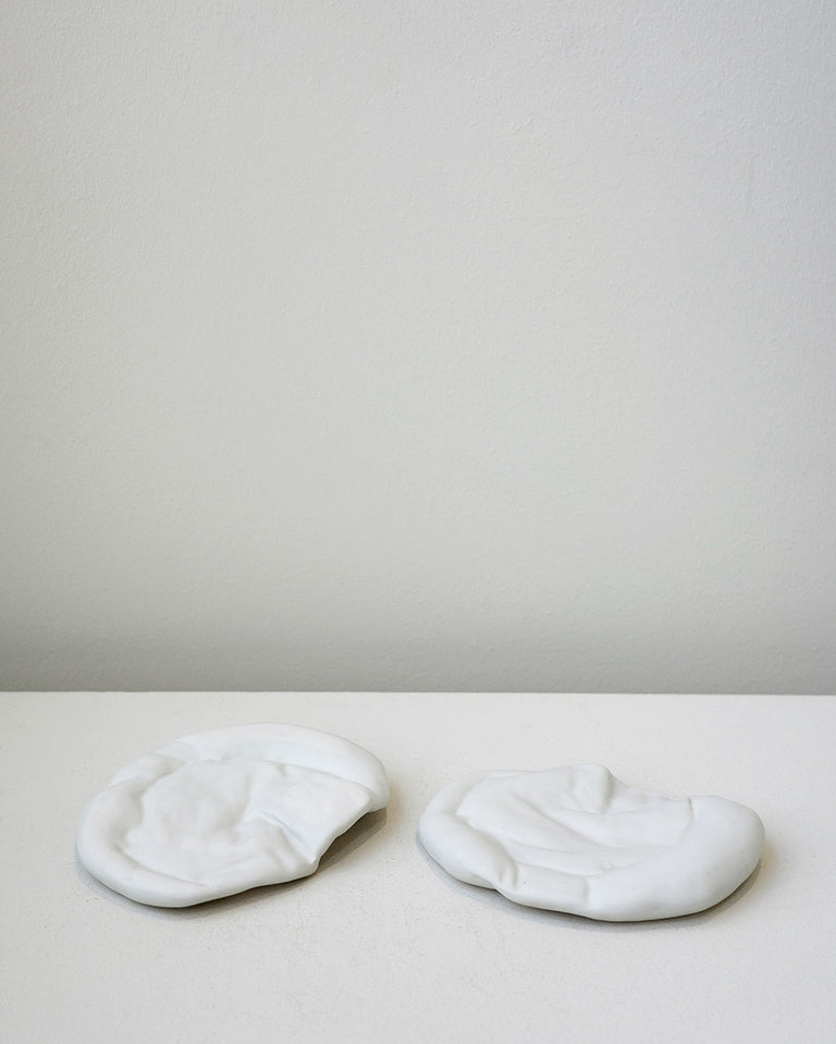 Attention ! Ce sous-verre se dégonfle - Lot de 2 sous-verres en blanc mat