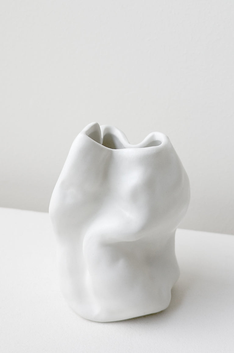 B90 - Grand vase blanc mat