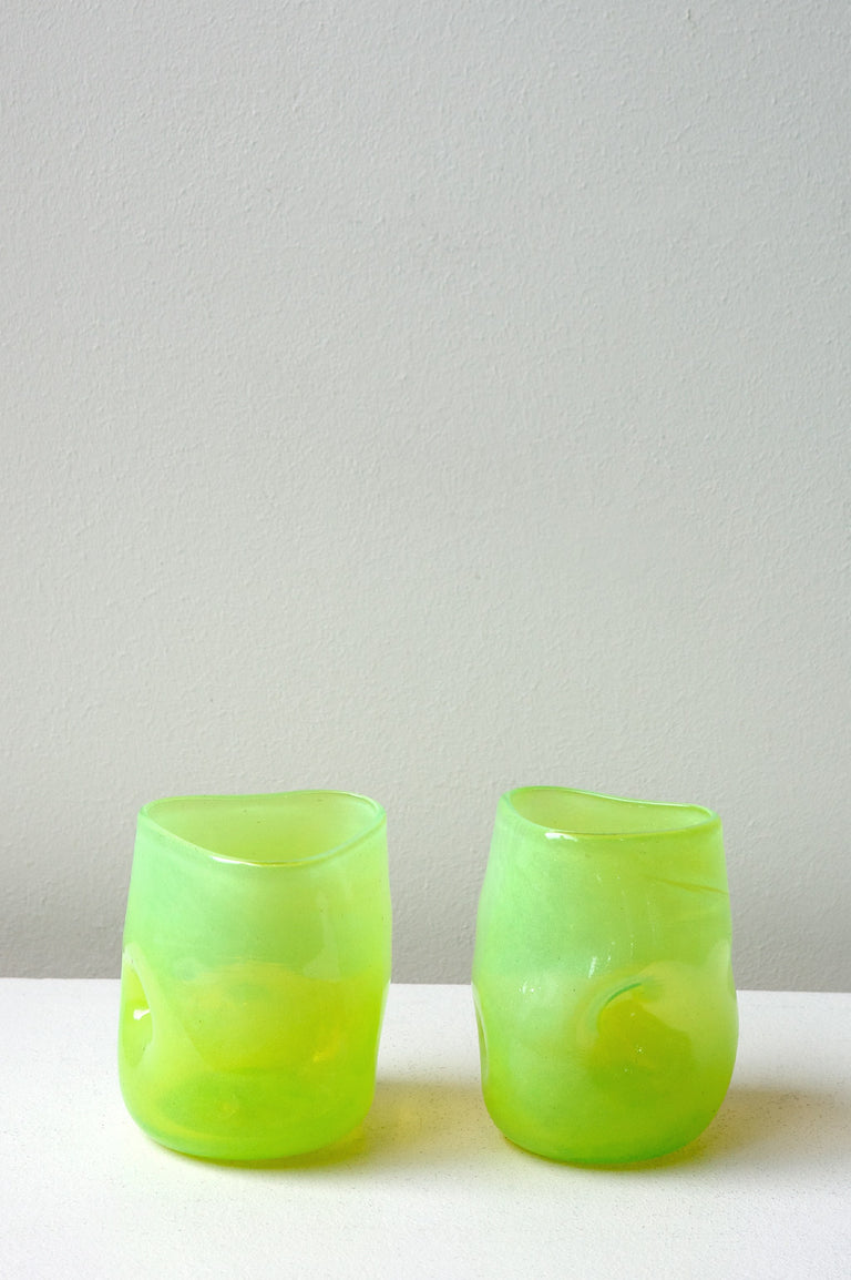 Thaw - Recycled Glass Tumbler in Acid Green