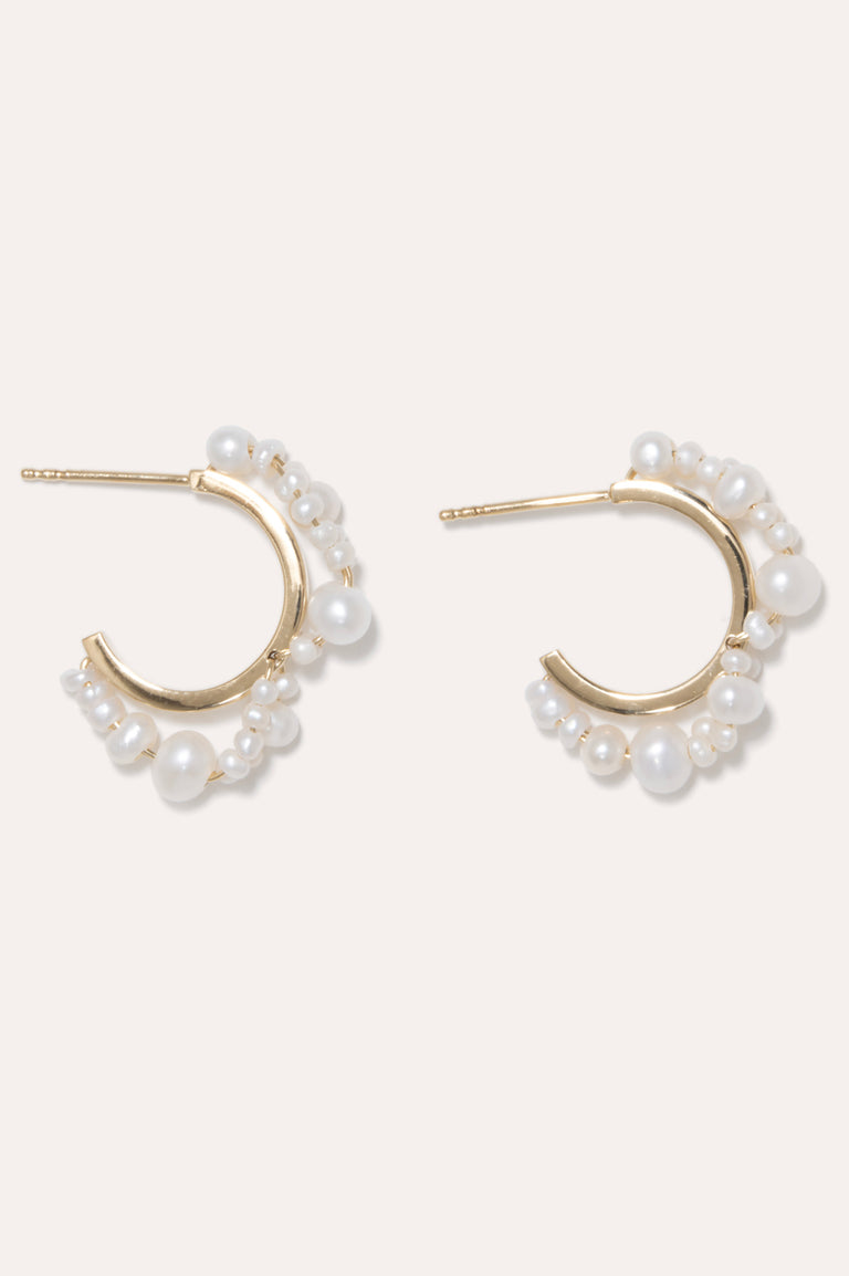 Stratus - Boucles d'oreilles perle et vermeil