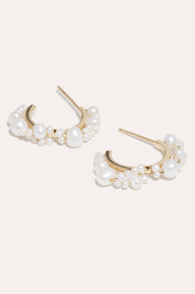 Stratus - Boucles d'oreilles perle et vermeil