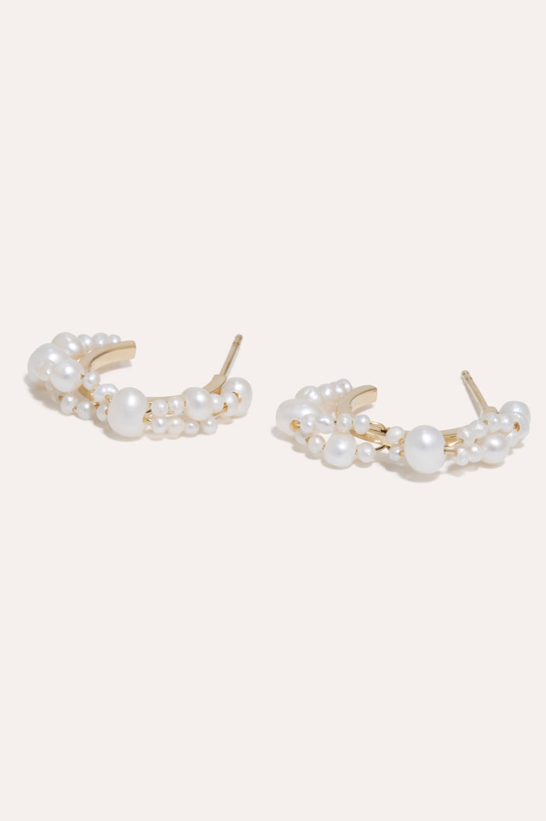 Stratus - Boucles d'oreilles perle et vermeil