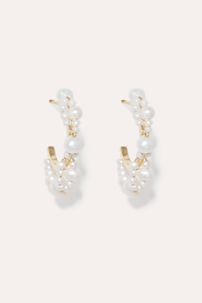 Stratus - Boucles d'oreilles perle et vermeil