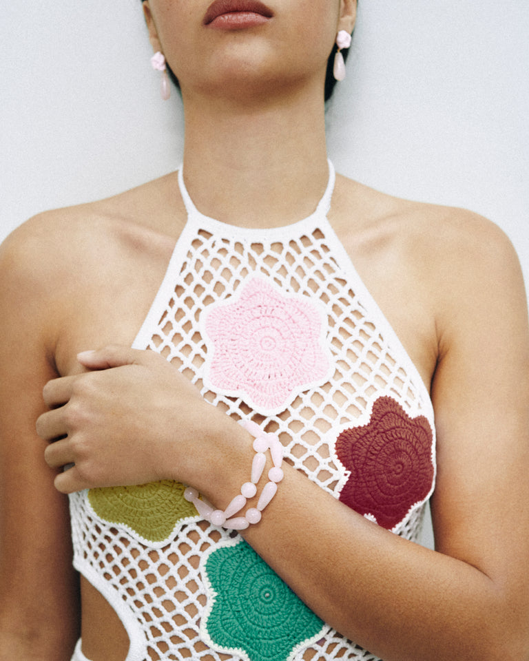 The Depths of Time - Rose Quartz and Recycled Gold Vermeil Necklace