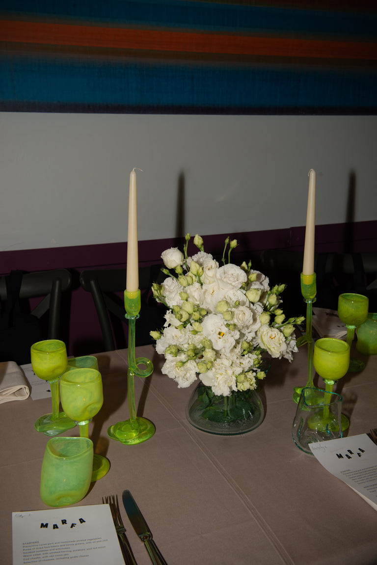 Thaw - Chandelier en verre recyclé vert acide