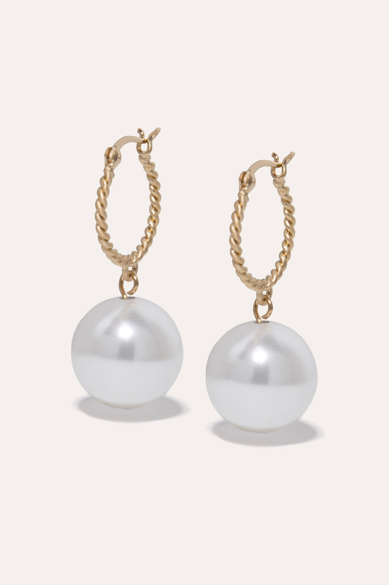 Granny Smith -  Shell Pearl and Gold Vermeil Earrings
