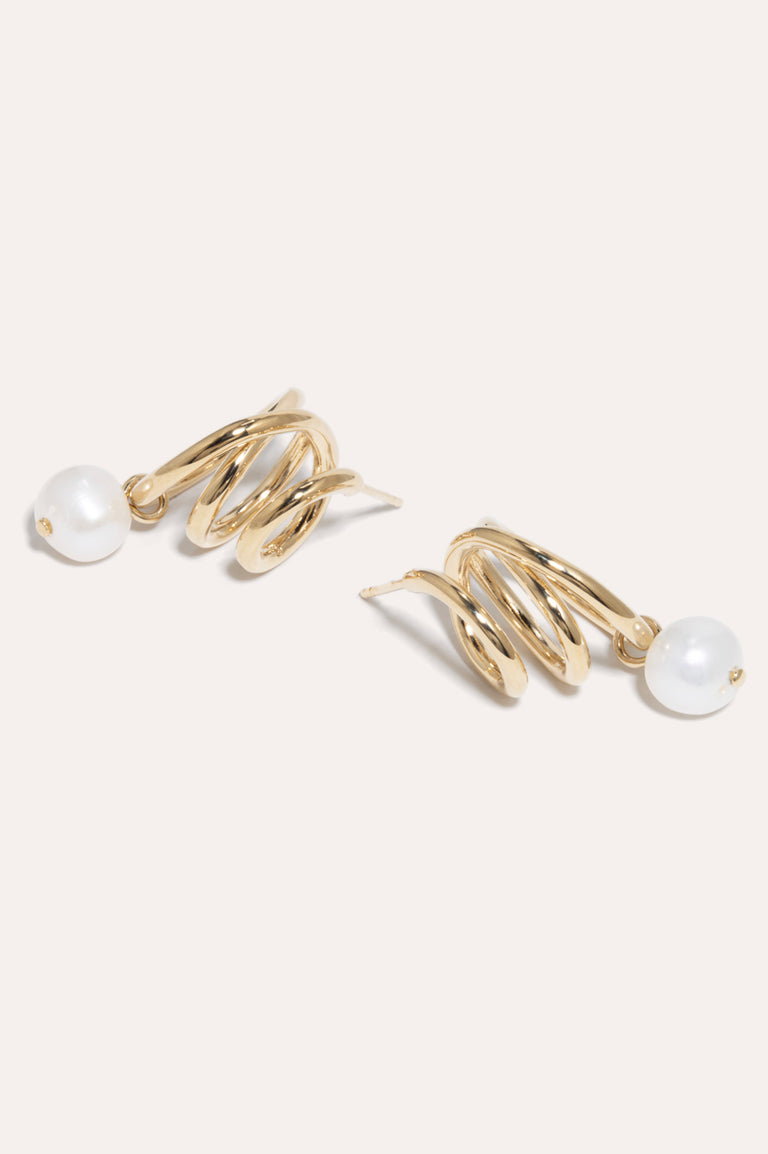 Flow - Pearl and Gold Vermeil Earrings
