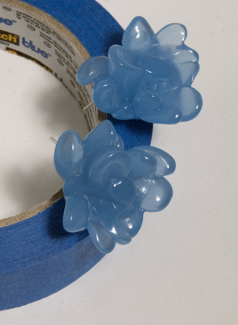 Floe - Blue Resin and Recycled Silver Earrings