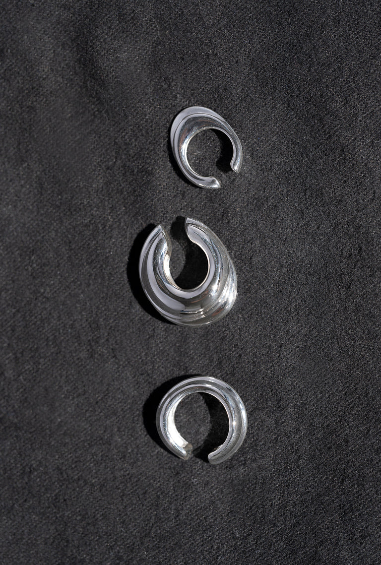 Est-ce captivant ? - Lot de 3 boucles d'oreilles manchette plaquées argent
