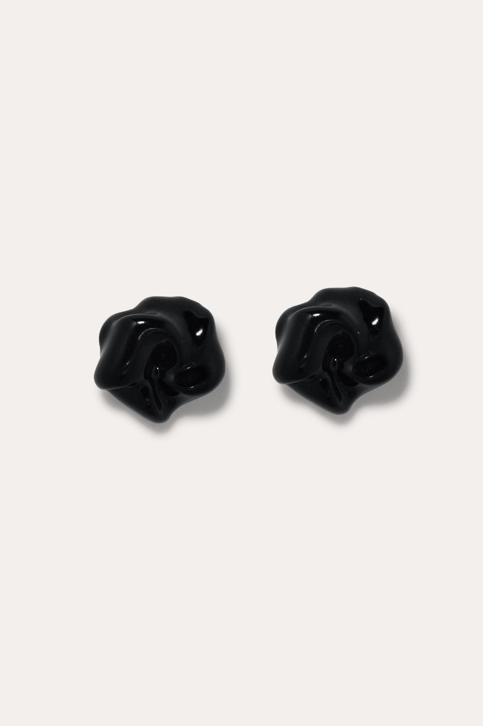The Depths of Time - Black Enamel and Recycled Silver Earrings