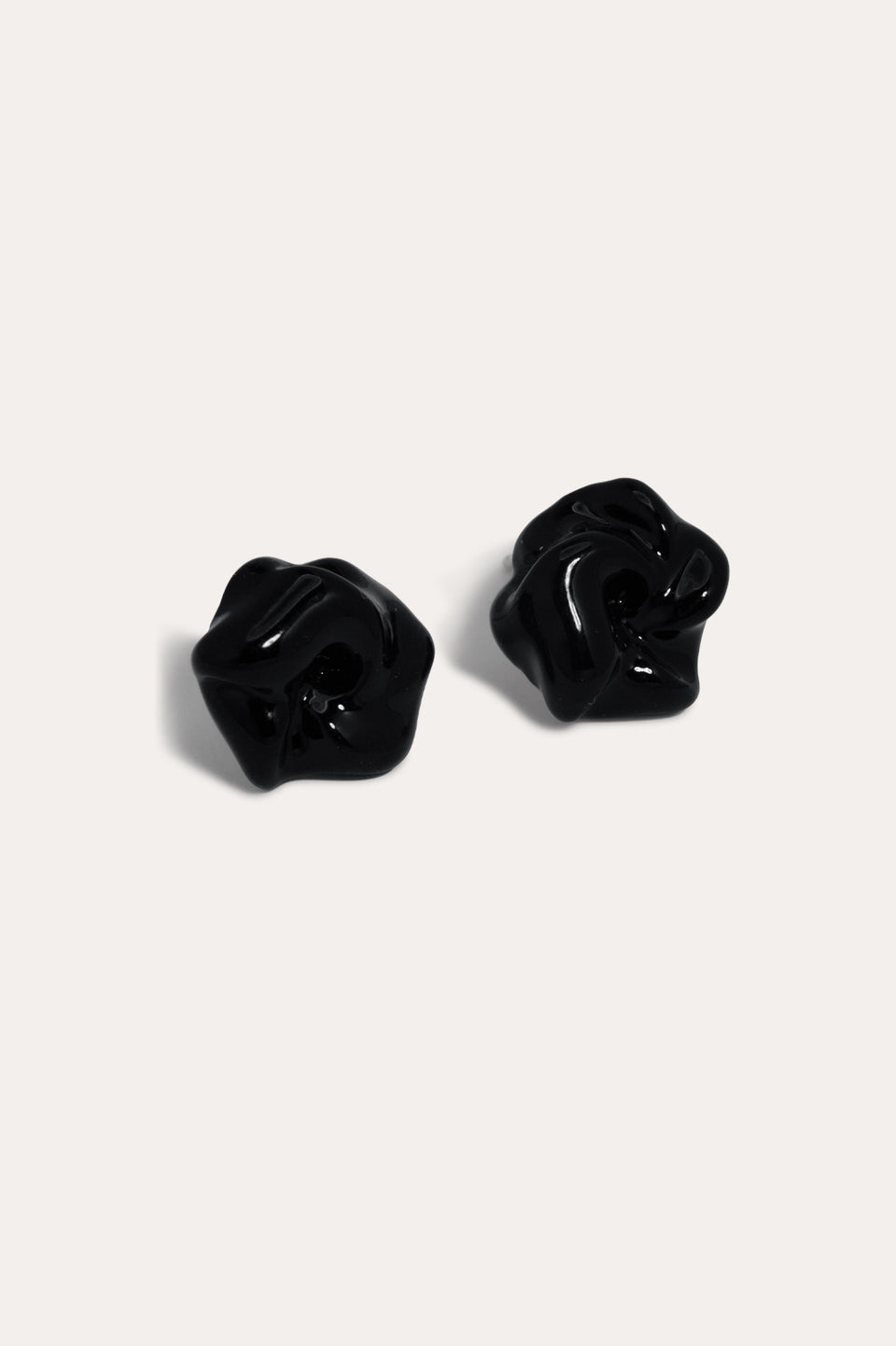 The Depths of Time - Black Enamel and Recycled Silver Earrings