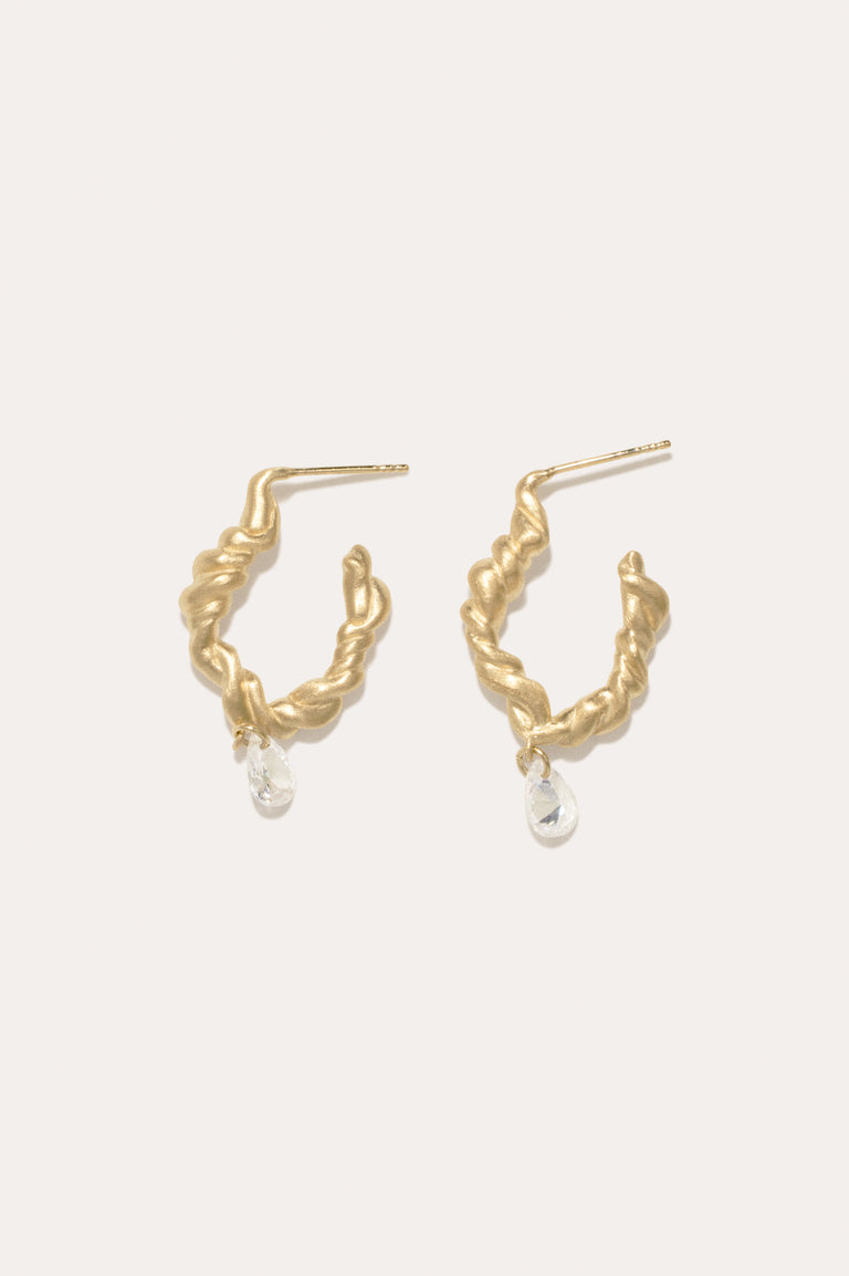Le temps n'est pas une illusion - Boucles d'oreilles en oxyde de zirconium et vermeil