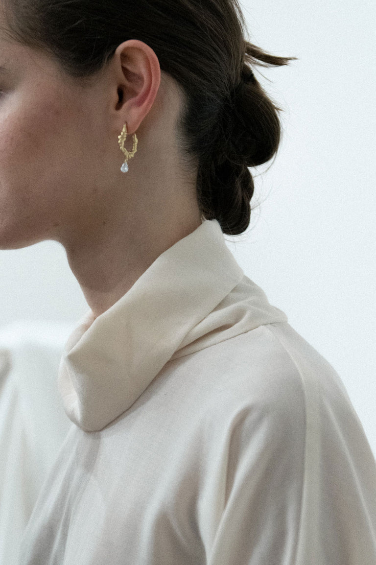 Le temps n'est pas une illusion - Boucles d'oreilles en oxyde de zirconium et vermeil