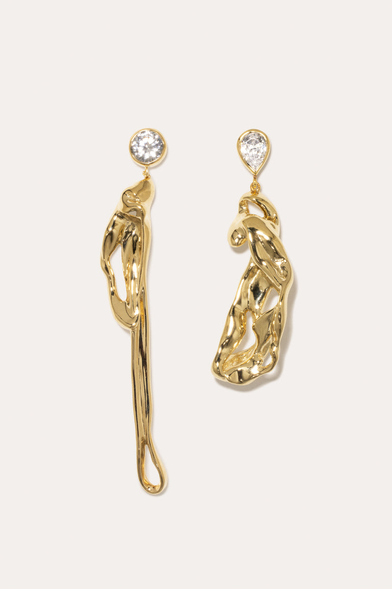 Rêves de Mercure - Boucles d'Oreilles en Zirconium et Vermeil d'Or Recyclé