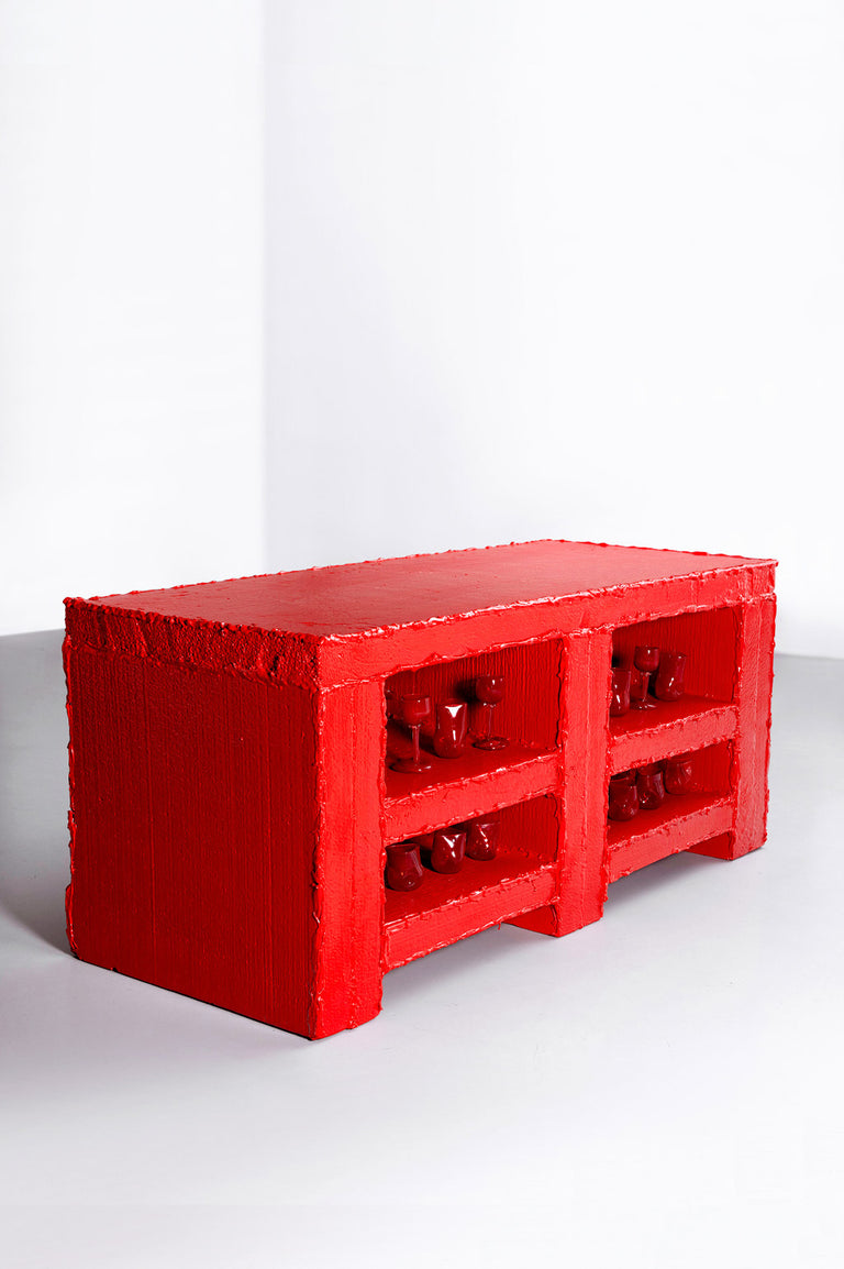 Table d'appoint bleue