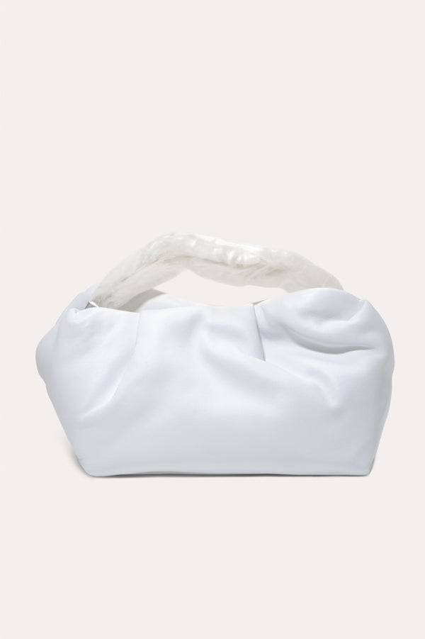 The Lunchbox - Pochette en Résine Blanc Nacré et Cuir Blanc
