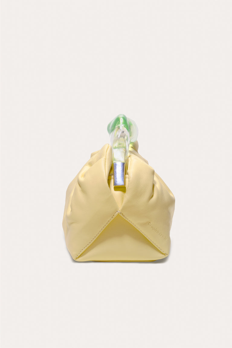 La Lunchbox - Pochette en résine couleur citron vert et cuir jaune