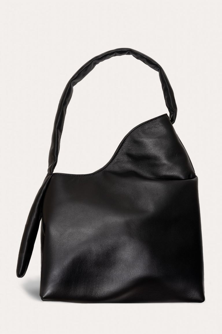 The Tuck - Black Deadstock Leather Shoulder Bag