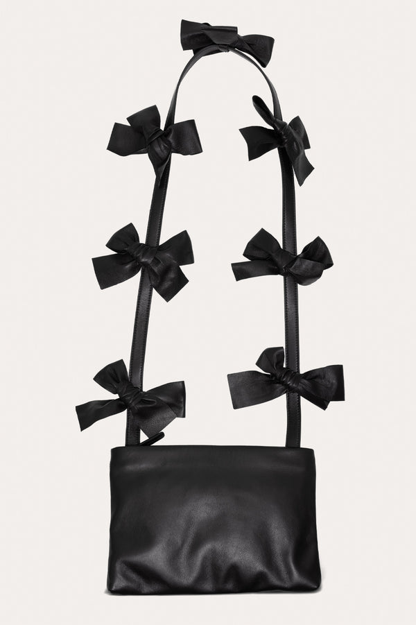 The Bows II - Black Crossbody Shoulder Bag w/Bows
