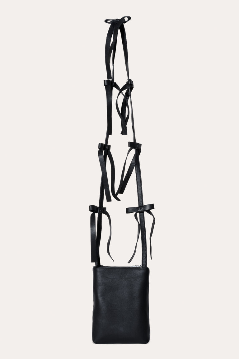 The Bows - Black Crossbody Shoulder Bag w/Bows