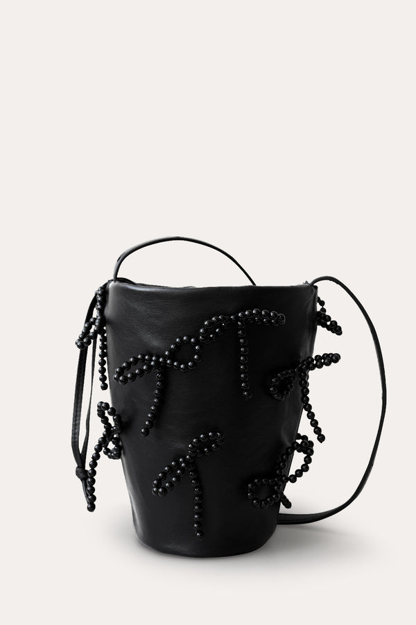G14 - Sac bandoulière en cuir noir et nacré « Deadstock »