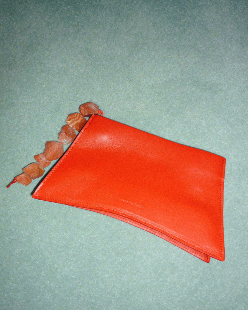 G21 - Pochette en cuir noir et pierre