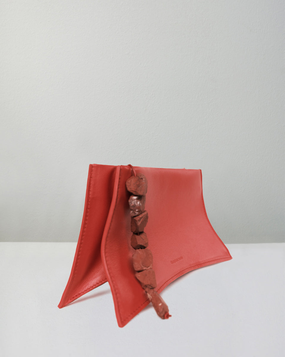 G21 - Pochette en cuir noir et pierre