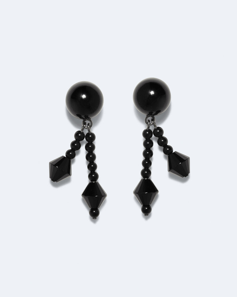 H93 - Boucles d'oreilles en résine verte et argent recyclé
