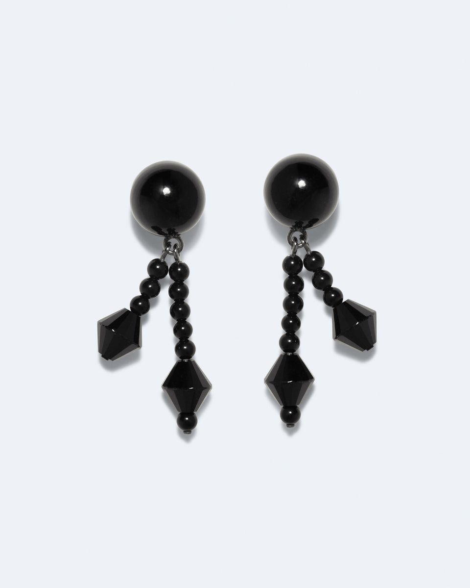 H93 - Boucles d'oreilles en résine verte et argent recyclé