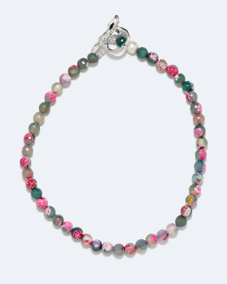 Colt -  Pearl and Fire Agate Silver Plated Necklace