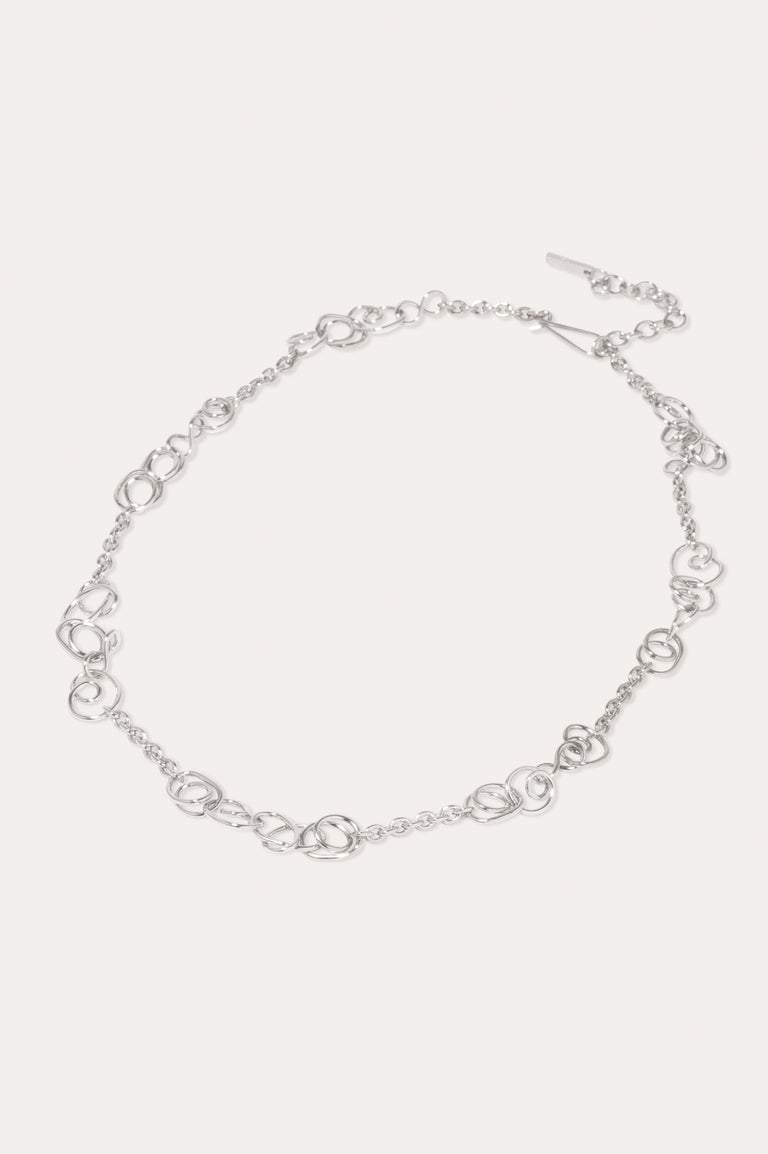 Nuage d'orage - Collier en argent sterling plaqué platine