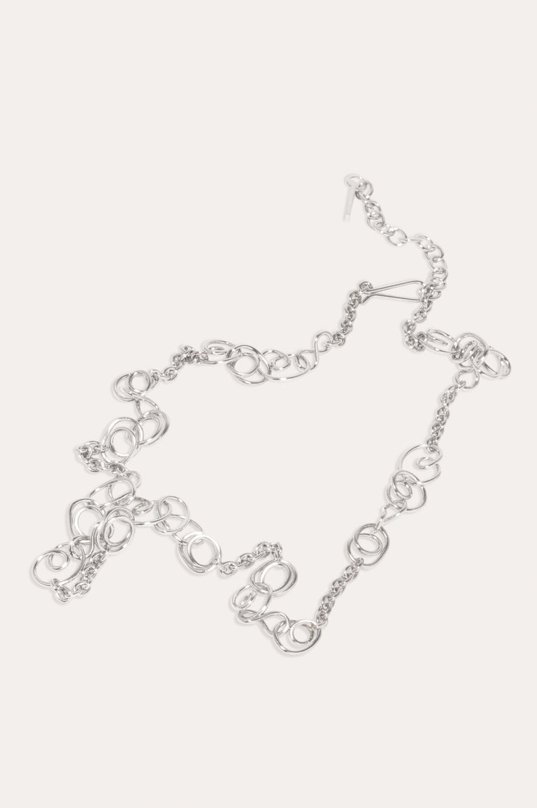 Nuage d'orage - Collier en argent sterling plaqué platine