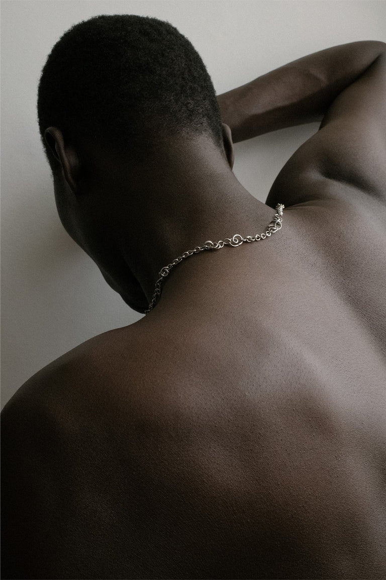Nuage d'orage - Collier en argent sterling plaqué platine