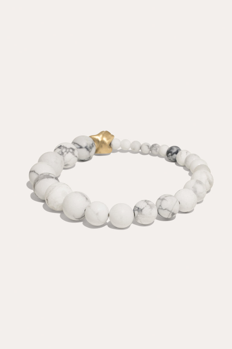 Tidelands - White Howlite and Gold Vermeil Bracelet